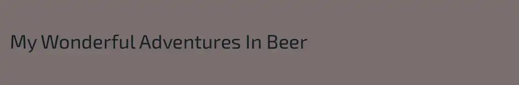 My Wonderful Adventures In Beer